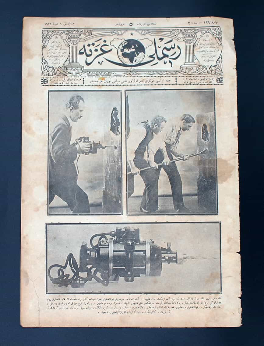 Resimli Gazete Osmanlıca 1926 yılında çıkmış olup 127 numaralı sayı. Matkap Görsel Ön Kapaklı